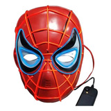 Mascara Led Spiderman Hombre Araña Luz Led Niños Adultos Color Rojo