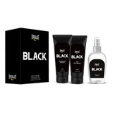 Kit Everlast Black  Body Splash Gel Pós Barba Shampoo 3 Em 1