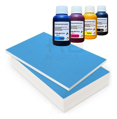 4 X 100ml Tinta Sulblimatica Sawgras 200 Folhas A4 Havir 90g