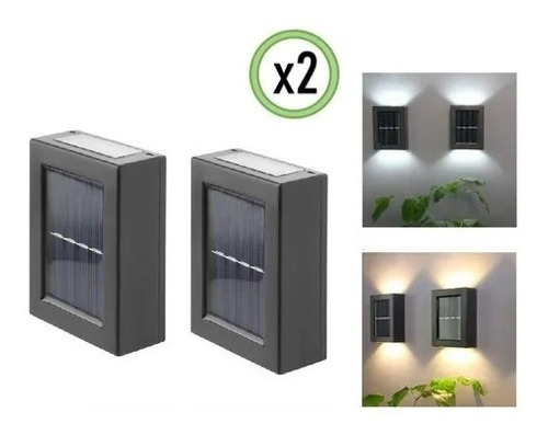 Luces De Pared Solar Led Para Valla Jardín 2 Set