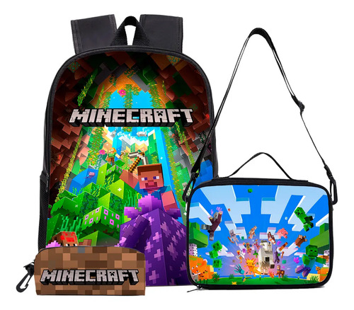 Kit Escolar Mochila Estojo Lancheira Térmica Infantil Animes | Envío gratis