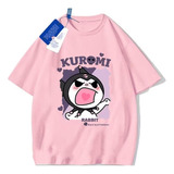 Playera De Manga Corta Con Bonito Estampado De Anime Kuromi