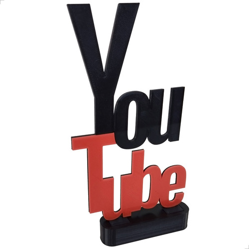 Placa Youtube De Mesa Enfeite Decorativo Escritório Geek 3d