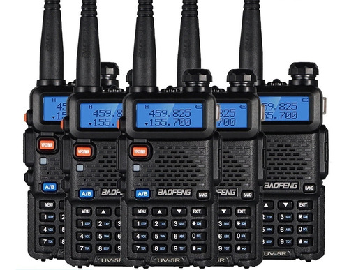 Kit 5 Rádio Comunicador Ht Dual Band Uhf Vhf Baofeng Uv-5r