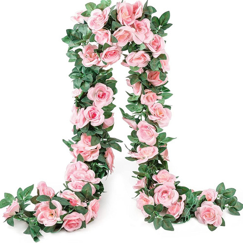 Guía 2.3m Rosas Flores Artificiales Follaje Boda Guirnalda