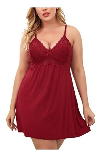 Baby Doll Lencería De Talla Grande Para Mujer Talla  L Rojo