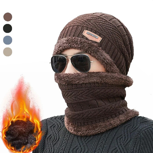 Gorro Bufanda Cuello Unisex Para Invierno Frío Lana