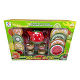 Set De Te Tazas Metalica Frutas Utensilios Juguete