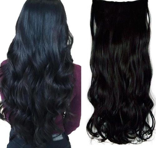 Aplique Tic Tac Cabelo Humano Ondulado  60cm 150grs 2 Telas