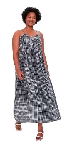 Vestido Forever 21 Plaid Cami Maxi Dress Plus Size