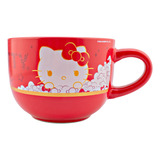 Taza Jumbo De Cerámica Hello Kitty 50 Aniversario 820 Ml Color Rojo