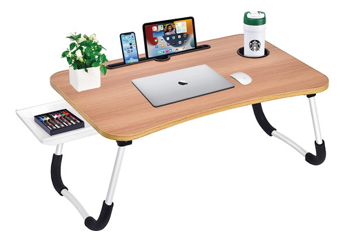 Laptop Bed Desk Table Tray Stand With Cup Holder/drawer F...
