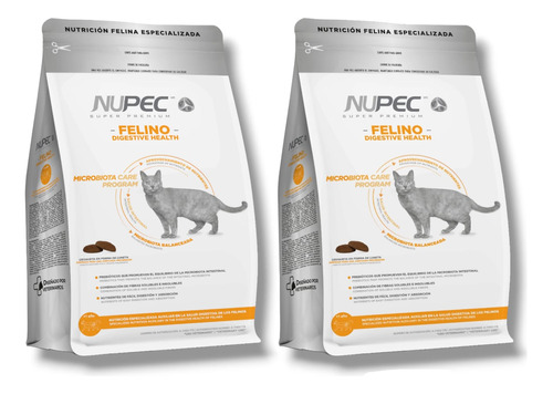 Kit De 2 Nupec Felino Digestive Health 1.5kg 