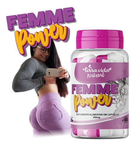 Femme Power Aumenta Bumbum, Coxas E Glúteos Pré - Hormonal Sabor Natural