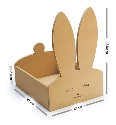 Caja De Madera Para Regalo O Desayuno Sorpresa Conejo Mdf