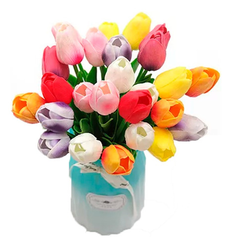 Tulipan Flor Artificiales Decoración Hogar Aspecto Realista