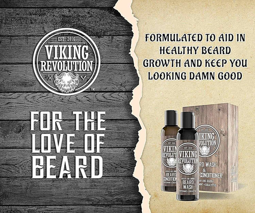 Viking Revolution Beard Wash  Beard Conditioner Set W/argan