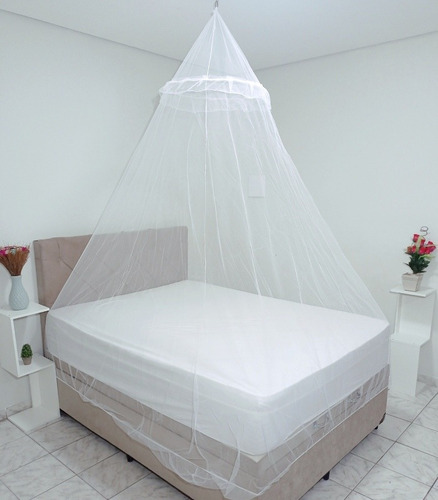 Mosquiteiro Branco Renda Filó Promoção P/ Cama Casal E Solt