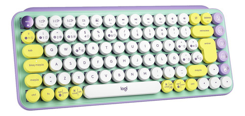 Teclado Bluetooth Logitech Pop Keys Qwerty Logitech Brown Color Daydream