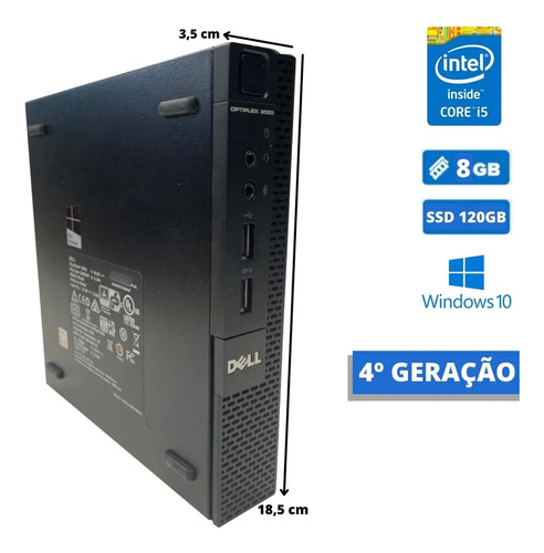 Mini Pc Dell Core I5 4ª, 08gb, Ssd 120gb