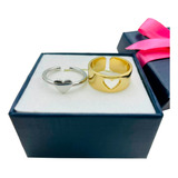 Set De Anillos De Medida Ajustable En Baño De Oro Y Platino