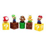 Set 5 Figuras Super Mario Bros Videojuegos Regalo Decoración