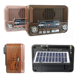 Rádio Recarregavel Retro Bluetooth Usb Am Fm Placa Solar