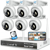 2nlf® Kit Video Vigilancia 6 Cámaras Wifi6 3mp Cctv Nvr 1 Tb