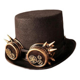 Sombrero De Copa Steampunk Unisex Con Gafas, Talla Única, Es