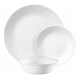 Vajilla Corelle Madelin Set 12 Pc Blanco Diseño En Relieve