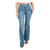 Pantalón Britos Jeans Mujer Acampanado Azul 024031