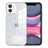 Funda Para iPhone XR Jusy Transparente Con Corazones