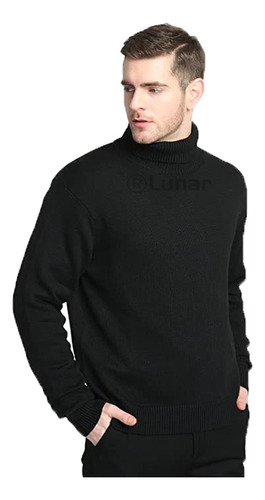 Sweater Tejido Cuello Alto Moda Para Hombre Invierno Tortuga