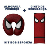 01 Almofada De Pescoço + 01 Cinto De Segurança Infantil Cor Homem Aranha