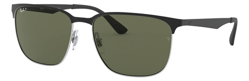 Ray-ban Rb3569 Anteojos De Sol Cuadrados, Negro Sobre Verde,