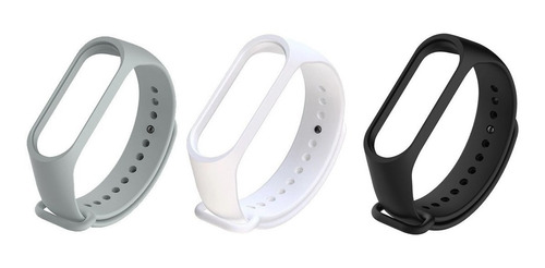 Pulseira Para Mi Band 3 E 4 Silicone Resistente Kit Com 3