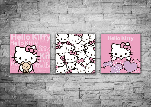 Cuadros Decorativos Hello Kitty Set De 3 Unid.