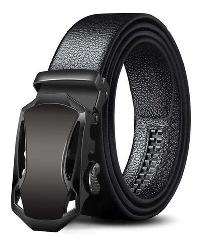 Correa/cinturon Casual Negro Para Hombre [ajustable] Talla Estandar (110-125cm)
