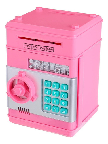 Alcancia Electronica Tipo Caja Fuerte Juguete Number Bank Color Rosa