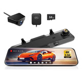 Wolfbox G900 Dashcam Espejo De 12  2160p 4k Camara Delantera Y 2.5k Wdr Camera Trasera Retrovisor Con Cámaras Para Automovil, G-sensor, Visión Nocturna, Con Tarjeta De 64 Gb, Gps