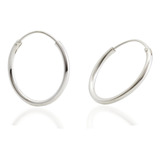 Par Aretes Candongas Aro Unisex En Plata Ley 925 Pequeña 8mm