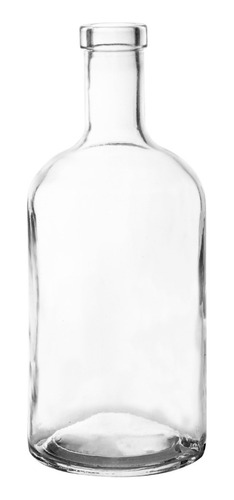 Botella De Vidrio Barrica Gin Licor 750 Ml Con Tapon X 12 Un