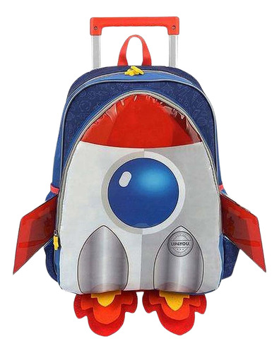 Bolsa Mochila Rodinhas Infantil Astronauta Galáxia Espacial