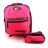 Mochila Company Com Estojo Rosa Choque Cor Rosa