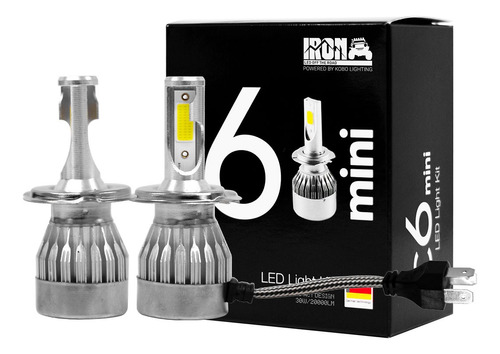 Kit Faros Foco Led C6 Mini Iron Led Alta Baja H4 Biled X2 Un