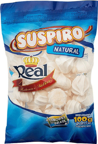 Suspiro Natural Doce Tradicional Pacote 100g Real Biscoitos