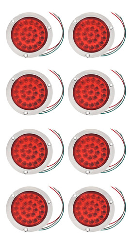 Paquete De 8 Luces Led Redondas Traseras Para Remolque, 24 L