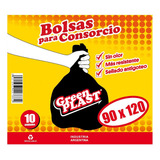 Bolsa Basura Residuo 90x120 Negra 10 Un No Gotea Calidad