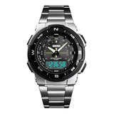 Reloj Deportivo Skmei 1370 Silver Digital Black Para Hombre