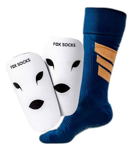 Kit Futbol Adulto  Medias Antidesliz + Canilleras Fox Socks